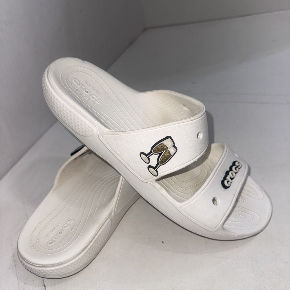 Crocs White Outdoor Waterproof Beach Classic Slide Sandals Men's Size 12